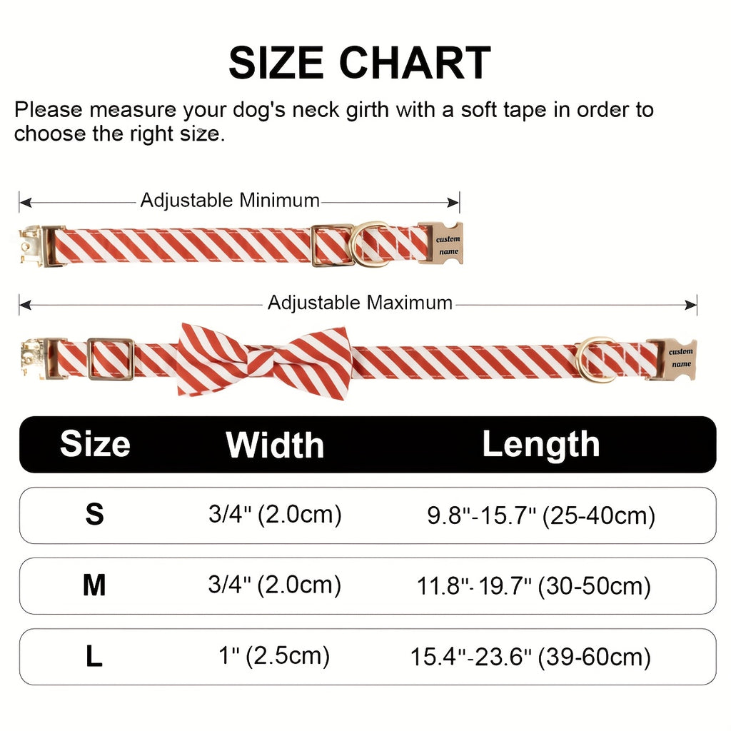 New Dog Collar for Christmas Gifts, Engraved Neck Collar to Prevent Loss, Pet Neckband.