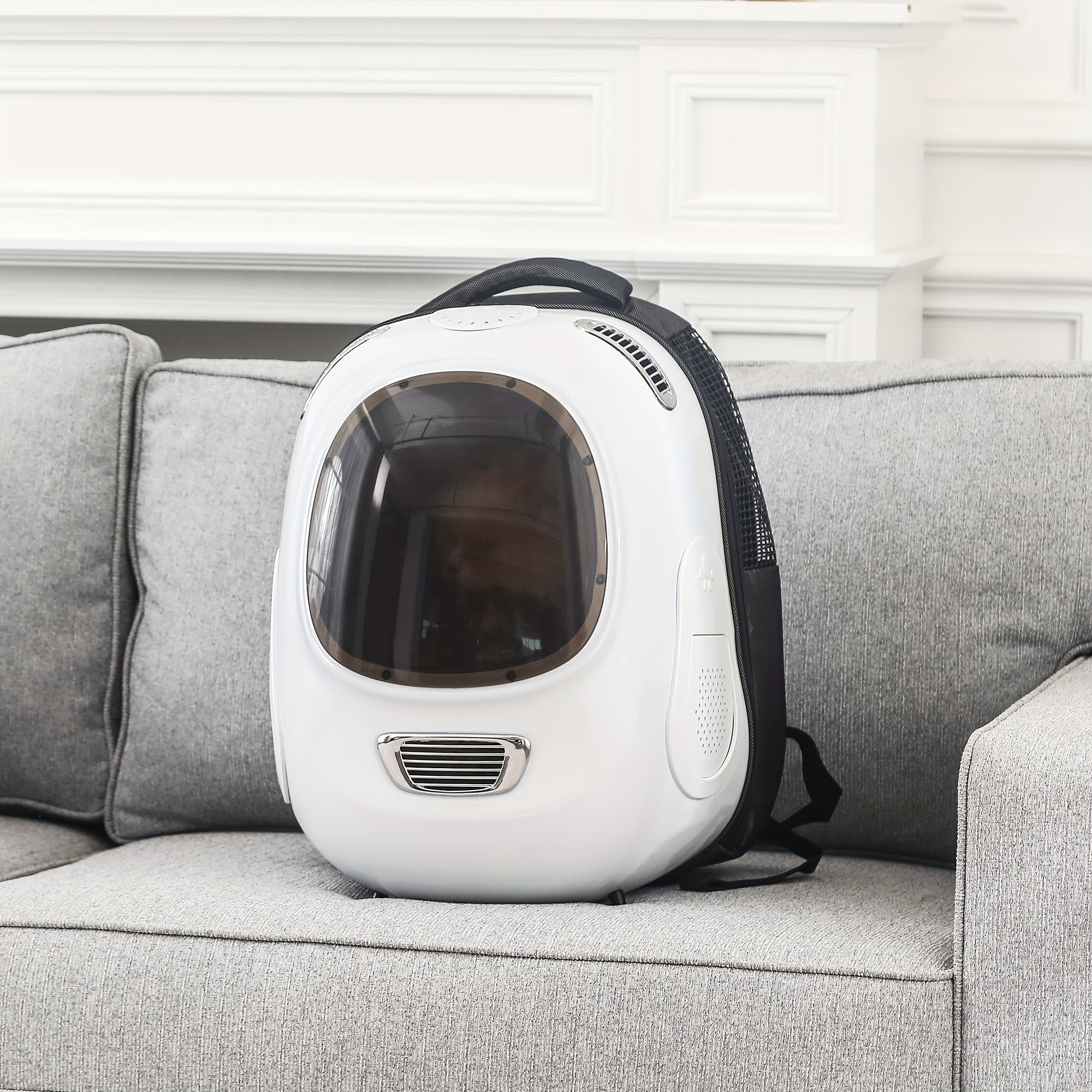 White Pet Backpack For Large Felines And Dogs Up To 20-25 Lbs Expandable Pet Carrier Backpack Dog Backpacks