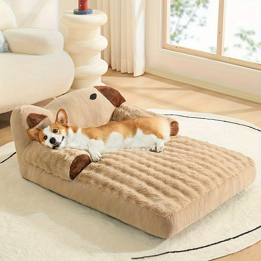 Luxury Soft Dog & Cat Bed Sofa - Plush Pet Bed with Non-Slip Bottom