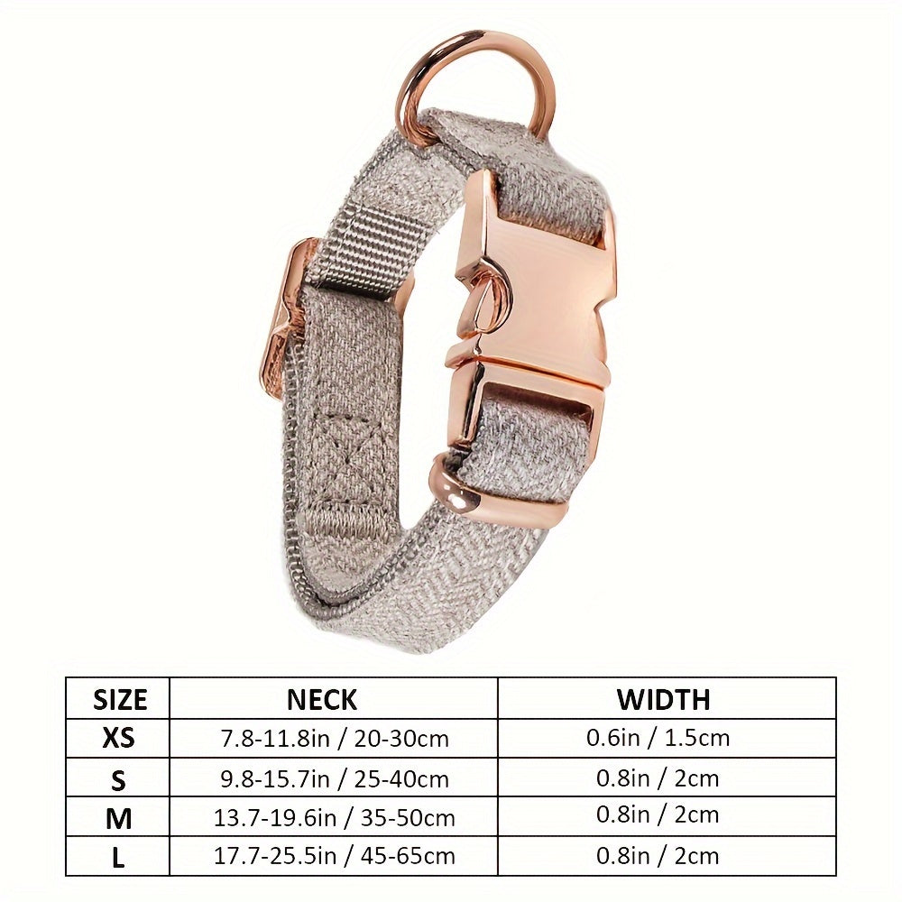 Wear-Resistant Striped Nylon Collar British-Inspired Striped Nylon Dog Collar with Durable Metal Buckle - Wear-Resistant